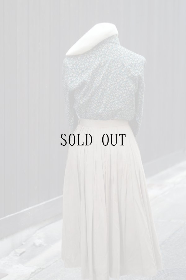 画像7: "McGREGOR" グリーン 小花柄 長袖 コットン ブラウス レギュラーカラー[19721]