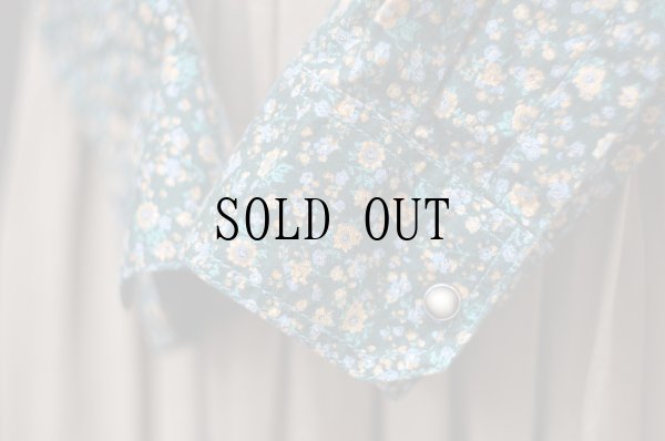 画像9: "McGREGOR" グリーン 小花柄 長袖 コットン ブラウス レギュラーカラー[19721]