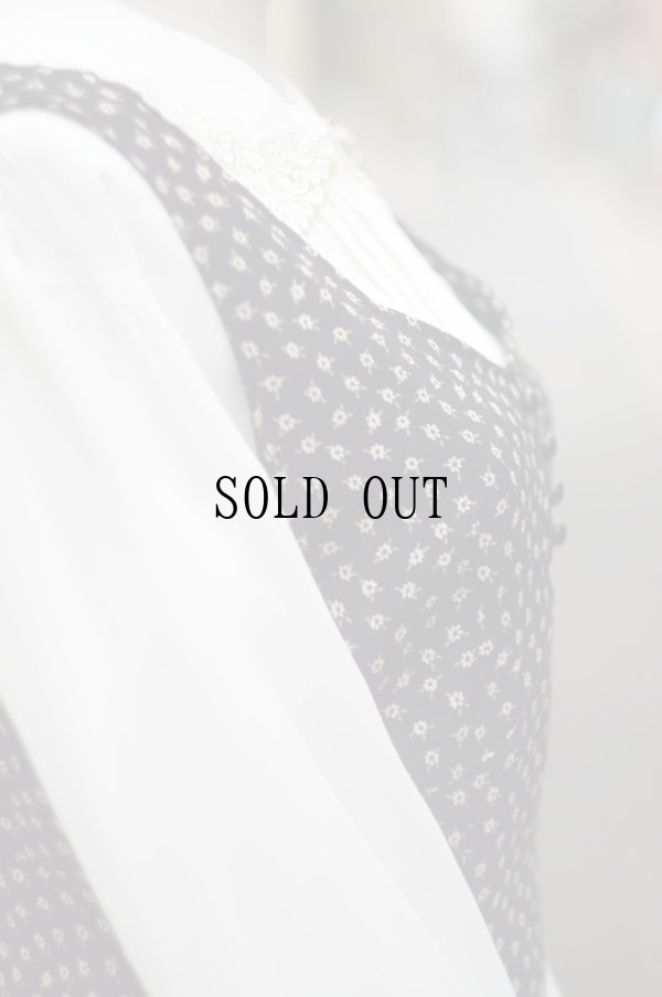 画像6: ネイビー 花柄 ジャンパースカート[19739]