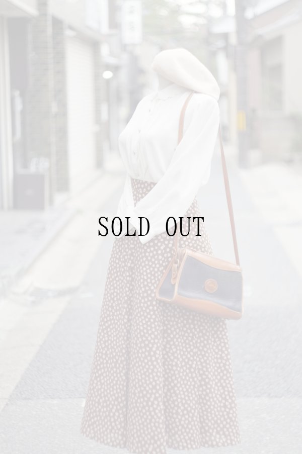 画像5: ブラウン 小花柄 スカート フレア[19738]