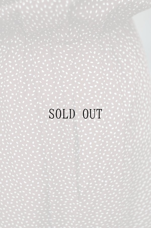 画像7: "Karin stevens" US製 ブラウン×白 総柄 袖無 レトロワンピース ノーカラー[19737]