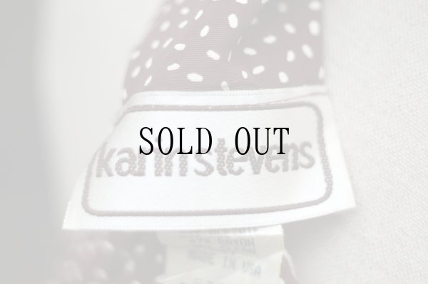 画像10: "Karin stevens" US製 ブラウン×白 総柄 袖無 レトロワンピース ノーカラー[19737]