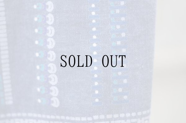 画像6: "susan bristol" US製 ブルー系 ストライプ メルヘン絵模様 コットン スカート フレア w68cm[19773]