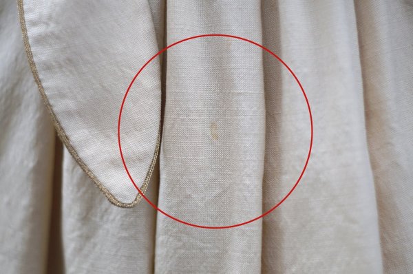 画像11: 無地 ベージュ シルク×ウール 長袖 レトロワンピース フリル ノーカラー[19777]