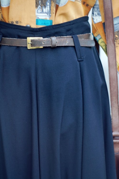 他の写真1: US 黒 ビスコース素材 サーキュラースカート  w62cm[19785]