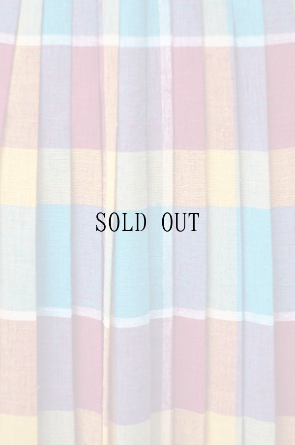 画像4: "Sixteen"  カラフル チェック柄 プリーツ スカート w64cm[19798]