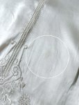 画像14: 白系 半袖 ブラウス ノーカラー レース 刺繍 シルク [17334]