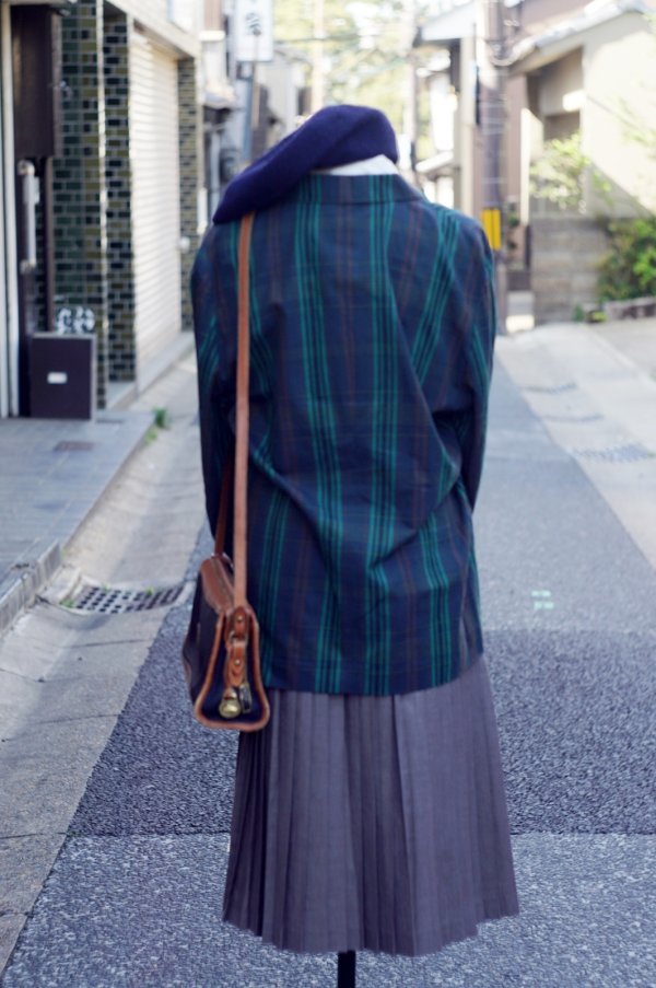 画像13: "Applause" グリーン系 チェック柄 コットン テーラード ジャケット[19797]