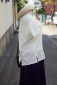 画像12: "HD" スワトウ刺繍 白 半袖 ブラウス ノーカラー[19811]