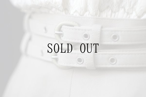 画像3: "405" ライトグリーン フレア スカート ダブルベルト w63cm[19846]