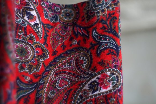 画像4: "Ki Clayton" US オレンジ ペイズリー柄 スカート フレア w67cm[19854]