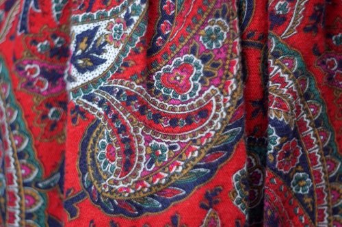 他の写真1: "Ki Clayton" US オレンジ ペイズリー柄 スカート フレア w67cm[19854]