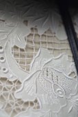 画像6: "peony" 無地 白 シルク チャイナブラウス 半袖 チャイナボタン マオカラー スワトウ刺繍 レース[19801]