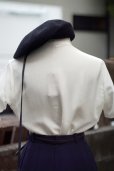 画像3: "peony" 無地 白 シルク チャイナブラウス 半袖 チャイナボタン マオカラー スワトウ刺繍 レース[19801]