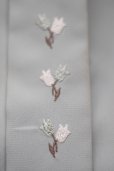 画像5: "femmeblanche" グリーン 半袖 ブラウス 花刺繍 比翼[19800]