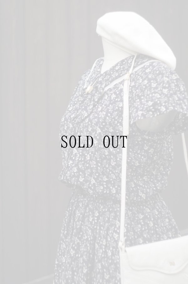 画像9: "amy march" 黒系 花柄 半袖 レトロワンピース[19859]