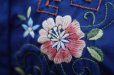 画像5: "水仙花"" ネイビー  半袖 ブラウス スワトウ刺繍 オープンカラー[19856]