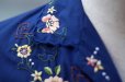 画像7: "水仙花"" ネイビー  半袖 ブラウス スワトウ刺繍 オープンカラー[19856]