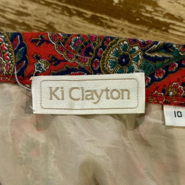 画像10: "Ki Clayton" US オレンジ ペイズリー柄 スカート フレア w67cm[19854]