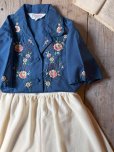 画像14: "水仙花"" ネイビー  半袖 ブラウス スワトウ刺繍 オープンカラー[19856]