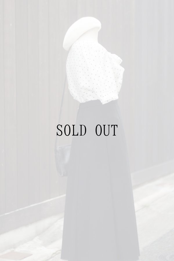 画像8: "DIAS by Tokyo blouse" 白×黒  ドット柄 半袖  ブラウス リボン   パフスリーブ[19863]