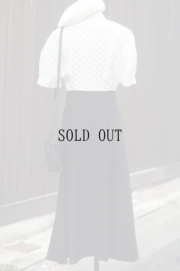 画像6: "Chaus" 黒 混レーヨン スカート フレア w68cm[19909]