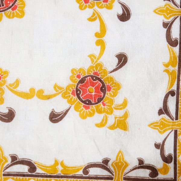 画像4: 赤×ブラウン系 エスニック インドシルク スカーフ 78cm×78cm[19885]