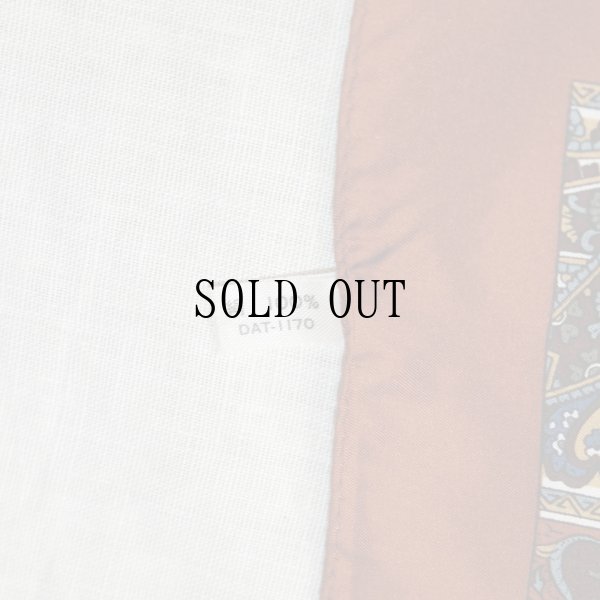 画像4: ブラウン系 ペイズリー柄 シルク スカーフ 81cm×81cm[19902]