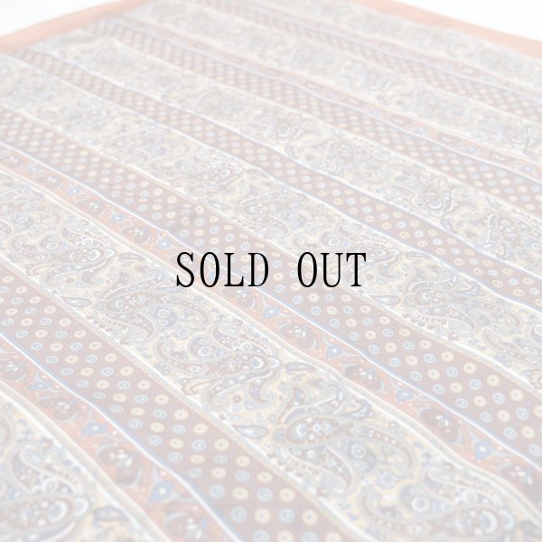 画像6: ブラウン系 ペイズリー柄 シルク スカーフ 81cm×81cm[19902]