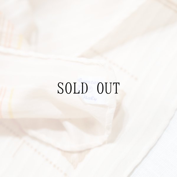 画像6: イタリア製 花柄 格子 ベージュ系 ポリエステル スカーフ 75cm×75cm[19889]