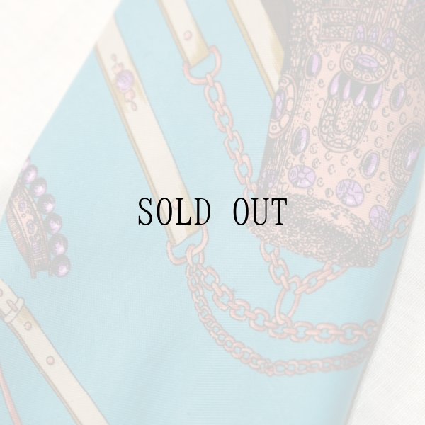 画像7: 装飾模様 ブラウン×緑系 スカーフ 105cm×105cm[19896]