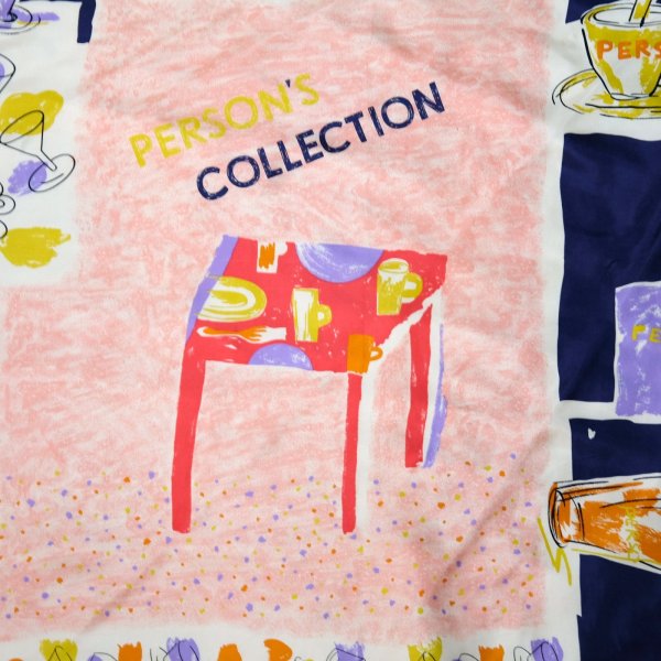 画像2: "PERSON’S COLLECTION" テーブルデザイン シルク スカーフ 87cm×87cm[19893]