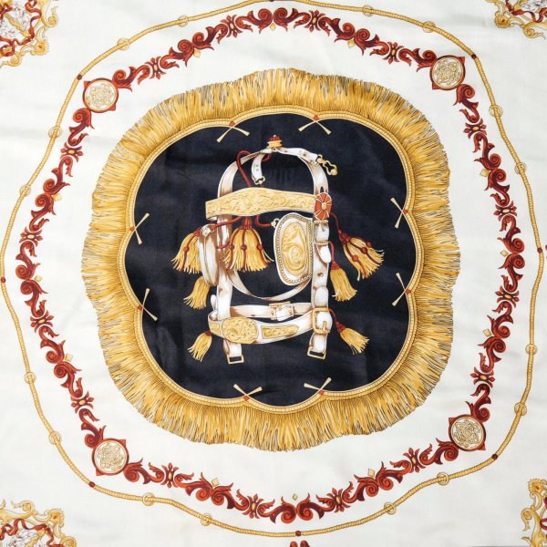 画像2: 装飾模様 楽器 黒系 スカーフ 85cm×85cm[19901]