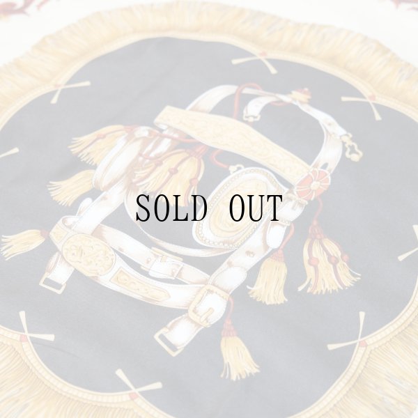 画像4: 装飾模様 楽器 黒系 スカーフ 85cm×85cm[19901]