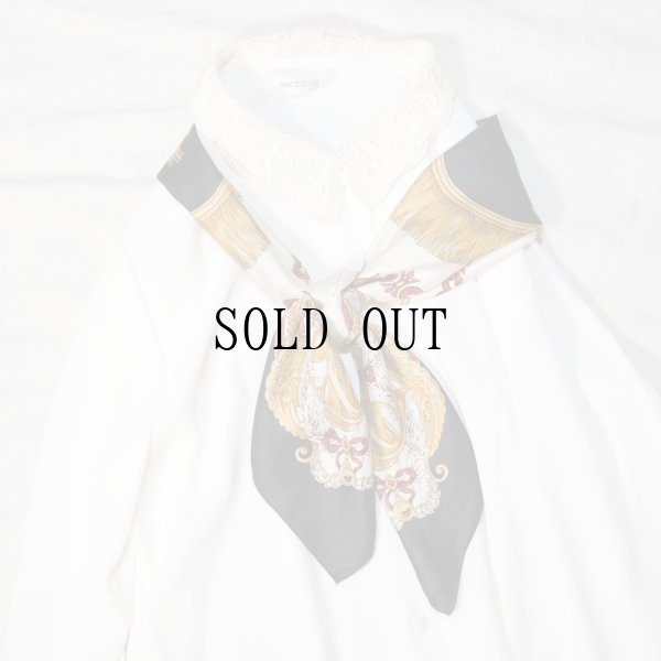 画像6: 装飾模様 楽器 黒系 スカーフ 85cm×85cm[19901]