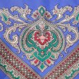 画像3: ペイズリー柄 青系 シルク スカーフ 72cm×72cm[19908]