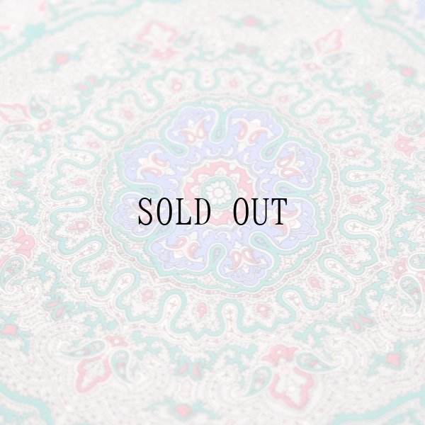 画像4: ペイズリー柄 青系 シルク スカーフ 72cm×72cm[19908]