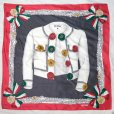 画像1: "MOSCHINO" イタリア シルク 赤系 スカーフ 87cm×87cm[19899] (1)