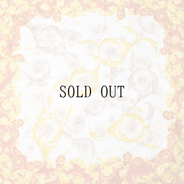 画像2: 花柄 シルク オレンジ系 スカーフ 85cm×85cm[19903]