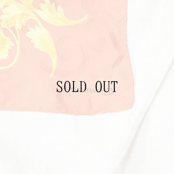 画像3: 花柄 シルク オレンジ系 スカーフ 85cm×85cm[19903]