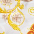画像4: 花柄 シルク オレンジ系 スカーフ 85cm×85cm[19903]