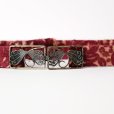画像1: 赤系 刺繍 アンティークベルト[19825] (1)