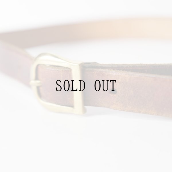 画像3: インポート ブラウン 真鍮バックル レザーベルト[19910]