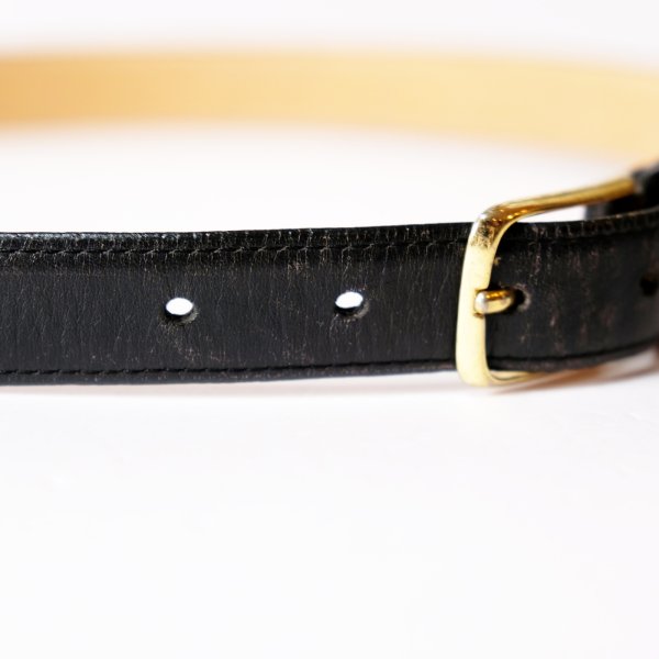 画像3: インポート ウルグアイ製 黒 カウハイド レザーベルト[19912]