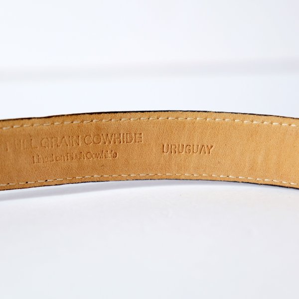 画像4: インポート ウルグアイ製 黒 カウハイド レザーベルト[19912]