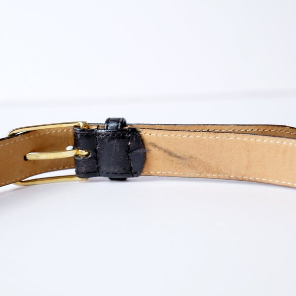 画像7: インポート ウルグアイ製 黒 カウハイド レザーベルト[19912]