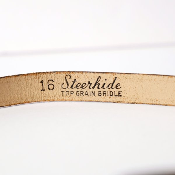 画像4: インポート ダークブラウン ステアハイド レザー ベルト[19915]