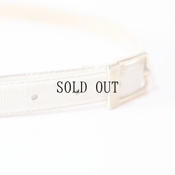 画像5: "Liz Claiborne" インポート 白 グレイン 真鍮 レザー ベルト[19916]