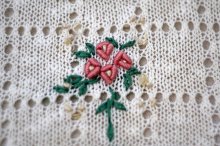 他の写真1: 白 サマー ニット トップス お花刺繍[19881]