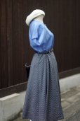 画像6: "Gemet Blouse" 無地 ブルー ブラウス 半袖 ノーカラー [19934]